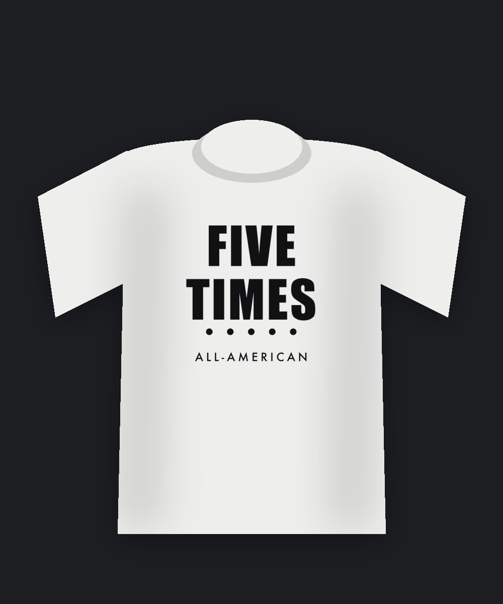 Five Times on a white tee