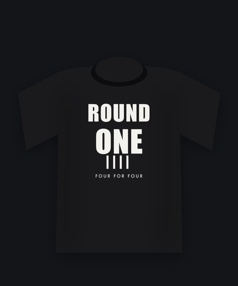 Round One on a black tee